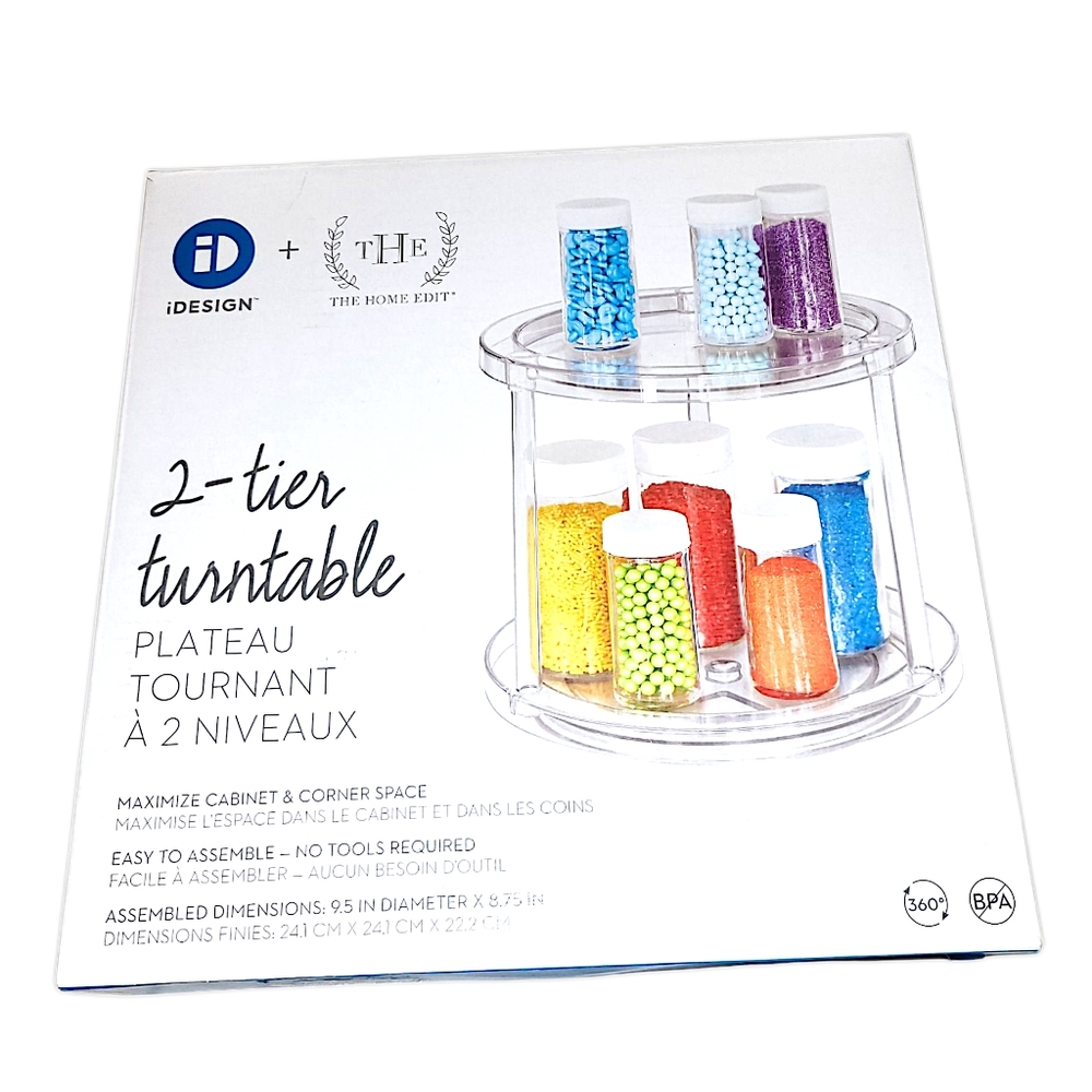 Idesigns+The Home Edit 2-Tier Turntable - Clear